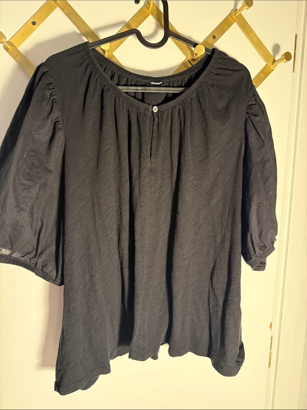 Old Navy Black Puff Sleeve Top
